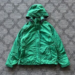 LL Bean Jacket Womens Medium Green Fleece 3-in-1 Hooded Outdoor Gorpcore